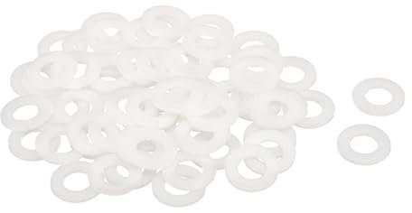 QUARKZMAN 60Pz Rondella Piatta in Nylon M12 12mm ID 24mm OD 2mm Spessore Guarnizioni Idrauliche Kit Piatte Guarnizione in Plastica Fissaggio Guarnizione Anello di Tenuta, Bianco