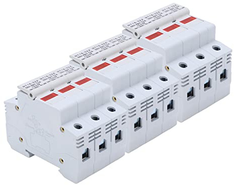 Porta del Fusibile per Supporto per Binario, Circuito di Luce Indicatore a LED 32A 500v a 690 V Base di Supporto in Miniatura con Installazione della Rotaia, Supporti per Fusibili (1P) (2P) (3P)