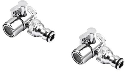 Kisangel 2 Pièces Adaptateur de Robinet pour Machine à Laver et Évier Raccord de Tuyau Pratique et Étanche