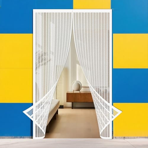 Tenda Zanzariera Magnetica per Porta 72 x 210 cm Zanzariera Magnetiche per Porte Finestre Robusta Traspirante per Bambini e Animali Domestici, Bianco