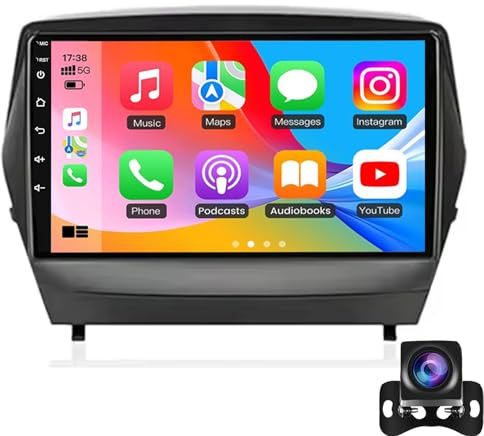 Estéreo De Coche Android 14 Para Hyun-dai Ix35 Tucson 2 LM IX35 2009-2015 Con Carplay Inalámbrico Radio De Coche De Pantalla Táctil De 9'' Con WiFi Enlace De Espejo GPS Bluetooth FM(Color:WIFI 2G+32G)