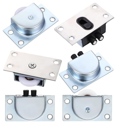 SOPOTUTU 6pièces Roues Pour Porte Placard Coulissante Inox Lot Galets Nylon Roulettes Supérieures Réglables Pour Fenêtres Et Armoires Installation Facile Glissement Silencieux