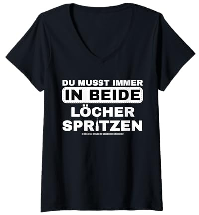 Damen Lustiges Nasenspray Spruch Shirt - Sarkastisches Geschenk T-Shirt mit V-Ausschnitt