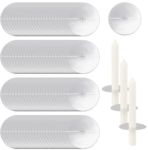 FINGERINSPIRE 100 Stück Papierkerzenhalter 80mm Durchmesser Zinnfolie Papierkerze Bobeche Gainsboro Farbe Runde Kerzen Tropfschutz Für Kerzenlicht Mahnwache Gottesdienst Andacht Heiligabend