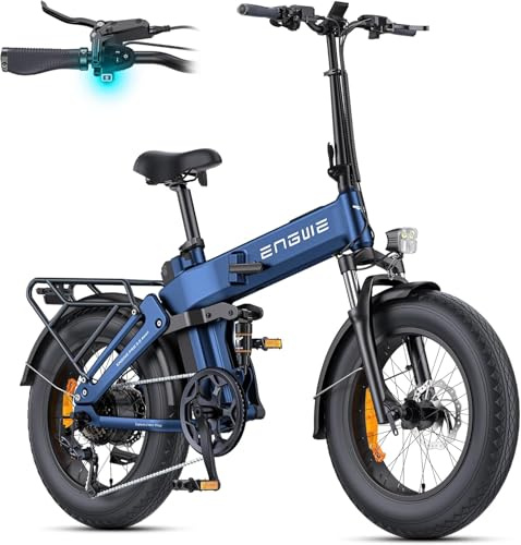 ENGWE ENGINE Pro 3.0 BOOST Electric Bike Folding E-Bike for Adults, 20''*4.0 Fat Tire Electric Bicycle, 48V15Ah Battery e-bike (Blue)