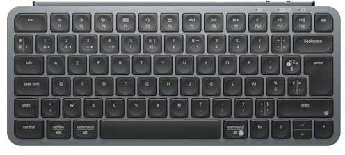 Keychron B1 Pro Teclado inalámbrico, teclado francés AZERTY Layout, receptor de 2,4 GHz/Bluetooth/cableado, teclado personalizado programable, extrafino, compatible con Mac y Windows - Gris espacial