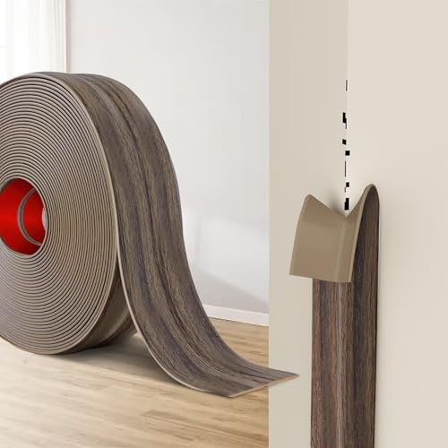 Protection Angle Mur Adhésif, Bandes Corniere en TPE, Plinthe Souple Épaisse en Forme de L Baguette Angle pour Murs, Portes, Cuisine, Fenêtres, Idéal pour Rénovations DIY (Bois de Santal, 2cm x 8M)