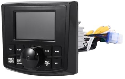 Akfldms Marine Radio MP5 Boat Radio Stereo 3inch Display Media Video Player Waterproof Bluetooth AUX AM FM RDS for ATV UTV