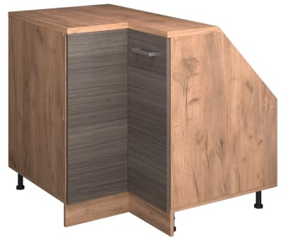 Vicco Eck-Küchenschrank für Dachschrägen R-Line, Edelgrau, 75.6 cm mit 1 Tür, Schrankkorpus 60 cm Tiefe, zur freien Kombination innerhalb modularer Küchensysteme