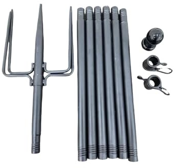 Huxibai Asta Portabandiera Interrata,Con Base A Cinque Punte | Supporto Portabandiera Robusto | Per Patriota Veterano Cortile Giardino Prato Patio Scuola Campeggio Cimitero Piccola Impresa