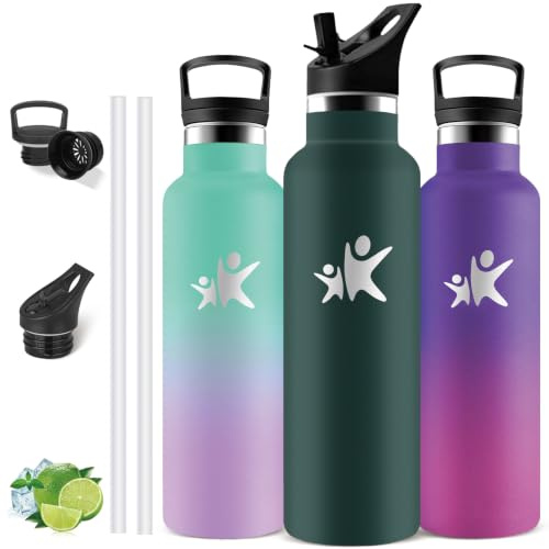 Borraccia Termica, Borraccia Termica 1l, Borraccia Sportiva | Borracce Termiche con Cannuccia- Mantiene Caldo per 12 Ore/Freddo 24 Ore, Borracce Termiche per Fitness, Adultoa, Yoga