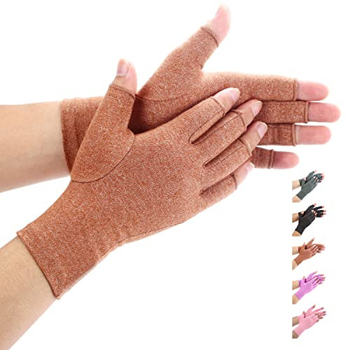 Duerer Arthritis Handschuhe - Compression Handschuhe f¨¹r Rheumatoide & Osteoarthritis - Handschuhe bieten arthritische Gelenkschmerzen Linderung der Symptome - M?nner und Frauen(Braun, M)