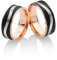 Miomi Titan Eheringe Partnerringe St.Tropez - Trauringe Schmuck Roségold/Silber und Schwarz