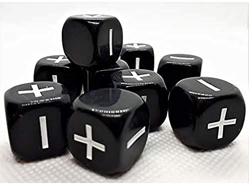 Dice4friends 70717 - Würfelset: Fate/Fudge Black (8), Keine