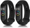 Nagao Lot de 2 Bracelets de Rechange en Silicone Souple pour Bracelet Montre Connectée Xiaomi Mi Band 4 Xiaomi Mi Band 3 Noir