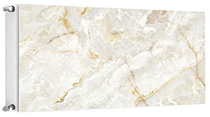 TMK ArtDeko Magnet Heizkörperabdeckung Innovative Lösung Selbsthaftend 120x60 Heizkörperabdeckung, Heizkörperverkleidung, Marmor