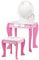 RELAX4LIFE 2 in 1 Kinder Schminktisch, Frisiertisch mit Hocker & abnehmbarem Spiegel & Schublade, Frisierkommode Holz, Spiegeltisch mit Stabiler Struktur, Süßes Geschenk für Mädchen Prinzessin (Rosa)