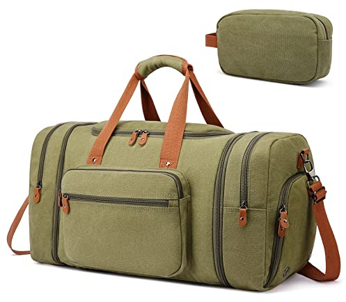 Sport Gym Duffel Bag for Men 40L Travel Duffel Bags with Shoulder Strap Bag Large Capacity Durable Lightweight Bag with Shoes Compartment, Green