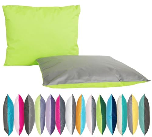 JACK 2-farbiges Wende Outdoor Lounge Kissen 30x50cm Dekokissen inkl. Füllung Wasserfest Sitzkissen Garten Stuhl, Farbe:Grau - Grün