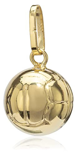 NKlaus Kettenanhänger Fußball 14 Karat Gelb Gold Ball Ø8,5mm für Halsketten Poliert Goldhänger Motivanhänger für gold Halskette 39302