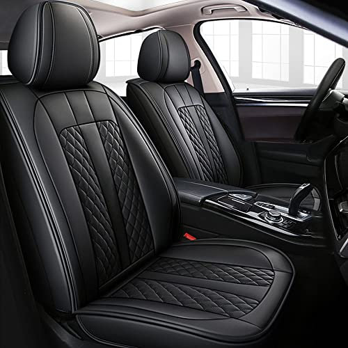 Tuqiang Auto-Sitzbezüge Für Peugeot 206 CC SW,vordere 2-Sitze Full Set PU Leder Autositzbezug,Schwarz