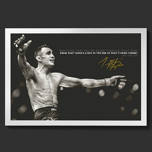 Tony Ferguson 'El Cucuy' Zitat – Light at the end | Gerahmter Fotodruck | vorsigniert | Glanzpapier | Größe: A4 (21 x 29,7 cm)