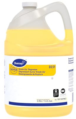 Diversey 101107963 SUMA Break-Up Degreaser D3.51, Heavy Duty Commercial Kitchen Liquid Cleaner NSF Certified for Restaurant Surfaces, Concentrate, 1-Gallon