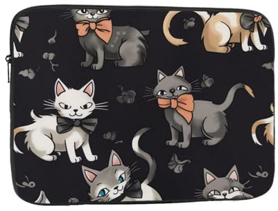 Cartoon cat Laptop Sleeve Protective Case Water Resistant Shockproof Computer Bag Briefcase Carrying Cover for Travel Work 13 inch
