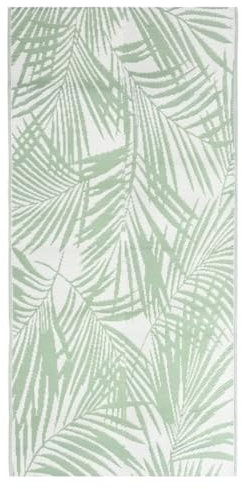 vidaXL Outdoor Teppich Zweiseitiges Jacquard-Muster Terrassenteppich Außenteppich Balkonteppich Balkon Terrasse Garten Grün 80x150cm PP
