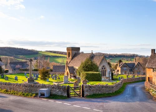 Snowshill Village Jigsaw Puzzles for Adults 1000 Jigsaws Cotswold Church 1000 Piece Jigsaw Puzzles for Adults