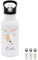 wunderwunsch® - Personalisierte Trinkflasche Kinder Edelstahl [ 500ml ] - Robuste Trinkflasche mit Namen - Wasserflasche mit Trinkhalm - Personalisierte Geschenke für Kinder (Hund Girlande)