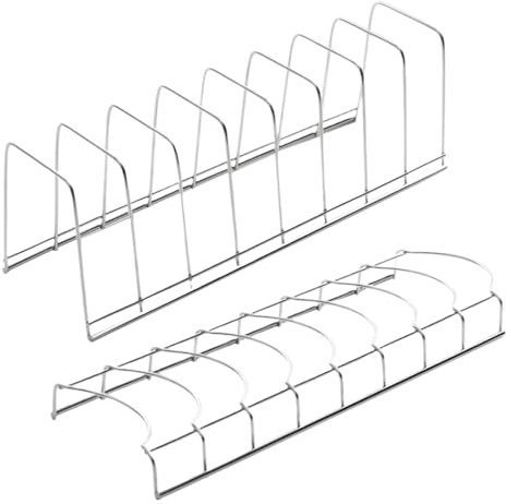 Abtropfgestell, 2 x Geschirrhalter, Edelstahl, Abtropfgestell, Teller- und Schüssel-Organizer, Tellerständer, Schüsselabtropfgestell für Küchentheke