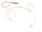 JTLAU Microfono per cuffie Daul professionale beige con gancio per l'orecchio, microfoni a condensatore per sistemi wireless Sennheiser, ideale per lezioni, attori, teatro, podcast