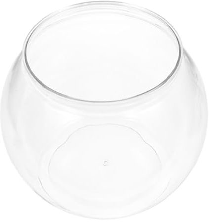 Happyyami Plastic Fish Bowls Round Aquarium Clear Fish Keeper Fishbowl Vase Pot for Wedding Party Event Christmas Holiday Home Decor 14.5cm