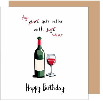 Edition Seidel Premium quadratische Geburtstagskarte mit Umschlag. Glückwunschkarte Happy Birthday Karte mit Spruch für Mann Frau Freund Freundin Wein lustig (GQ409 SW025)
