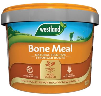 Westland Bone Meal Fertilizer - Organic Plant Food for Strong Root Development, Flowering & Growth - Ideal for Vegetables, Flowers, Shrubs, and Trees (8kg Tub)