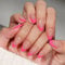 KQueenest French Tip False Nails with Glue, Hot Pink Press on Nails Short Almond, Natural Nude Fake Nails Press ons Stiletto, Vibrant Neon Pink, Reusable Soft Gel Stick on Nail for Women, 30 Pcs