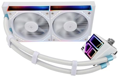 TR Thermalright Frozen Infinity 240 White Liquid CPU Cooler, 240 mm Aio Cooler Infinity Mirror Light Effect, 2000 rpm, for AM4/AM5, Intel LGA1851/1700/1150/1151