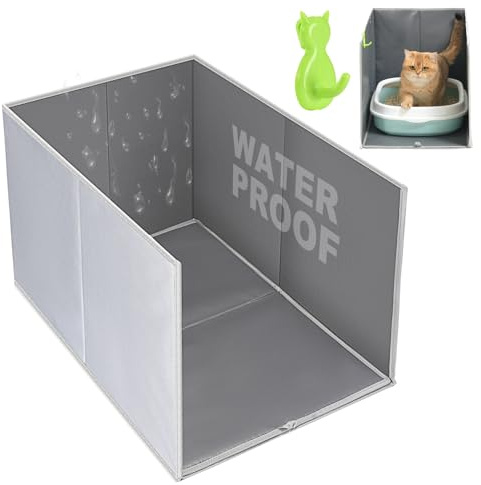 Uross 64 cm x 41,5 cm x 41,5 cm wasserdichte Katzentoilettenabdeckung mit Haken zum Aufhängen der Schaufel, faltbares großes Katzentoilettenhaus, leicht zu reinigen und geruchsneutral