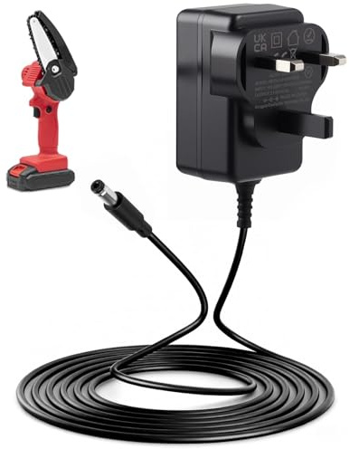21V0.5A Lithium Battery Charger for Mini Chainsaw Charger DC 5.5 * 2.5 | Impact Wrench Pruning Shears Compatible with Lithium Batteries Fast Charging with LED Indicator 1.2m