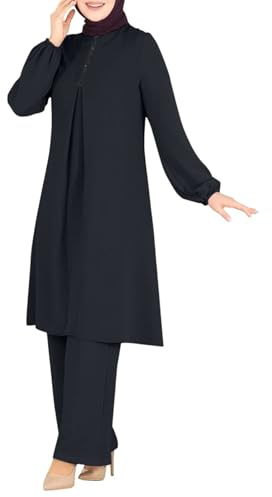 Abaya Damen,Gebetskleidung für Frauen Muslimische Kleider Namaz Elbisesi Kadin Gebetskleid Islamische Burka Arabische Kleidungs Kaftan Ramadan Kleidung Hijab Kleid Robe mit GürtelL Schwarz XL