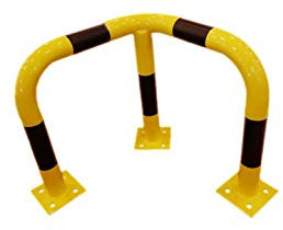 1A-Safety Rammschutzbügel-Ecke RSE-2-OUT, gleichmäßig gebogener Gütestahl, LxBxH: 60 x 60 x 60 cm, Gelb/Schwarz, Rammschutz, Unfallschutz, Sicherheitsbügel, Absperrung, Ecke
