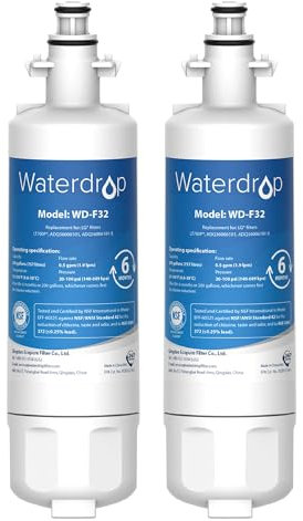 Waterdrop 257760 Kühschrank Wasserfilter, Kompatibel mit CNRAH-257760 125950 NR-B53V1 NR-B53V1-WB/X1D NR-BG53V2 NR-BG53VW2 NR-B53V2-XE NR-B54X1-WB/E EcoAqua EFF-6032B AH-PCN (2X)