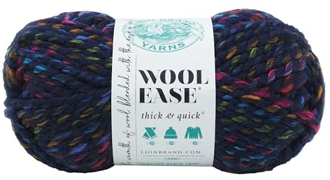 Lion Brand Yarn Wool-Ease Thick & Quick, Super Bulky Wool Blend Yarn for Knitting, Crochet, and Crafts, City Lights, 1 Pack