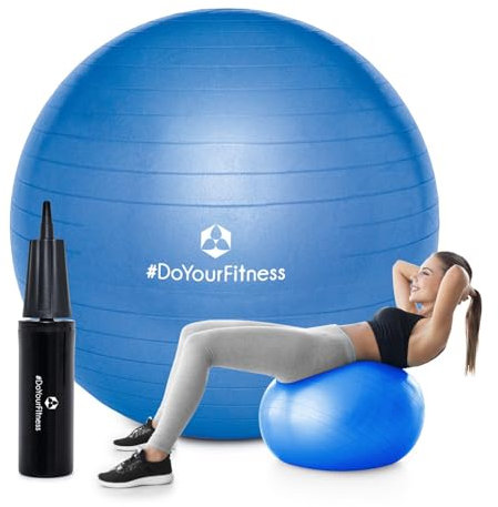#DoYourFitness Gymnastikball + Luftpumpe - Sitzball in 65cm - 75cm & 85cm - Sicherer Anti Burst Ball bis 150kg - Fitnessball & Balance Stuhl für Home Gym & Büro
