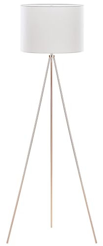 Beliani Moderne Stehleuchte Polyester/Metall Kupfer und weiß Vistula