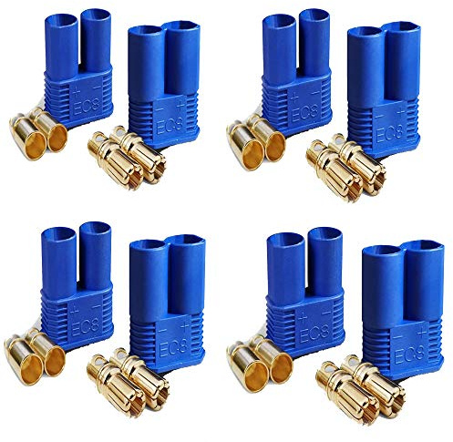 4 paia EC8 banana maschio femmina adattatore per connettore a proiettile (connettore adattatore spina a pallottola da 8 mm)