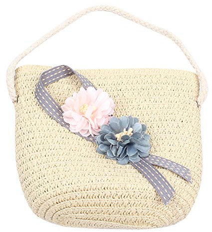 Amorar Sommerkinder-Strohsack Rattan Blumen Crossbody Tasche Strand Handtasche Korbtasche Mini-Tasche Princess Umhängetasche Sonnenblume Schultertasche Mädchen Reise-Geldbörse