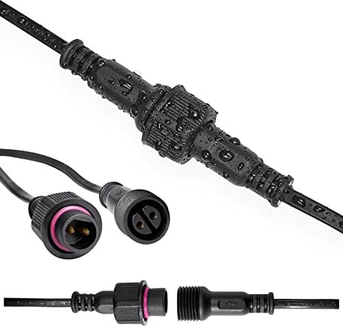 3 Meter/9.8Ft Waterproof Extension Cable for G40 Clear Outdoor Garden Globe String Lights, IP65 Water Resistance UK Plug Extension Lead for G40 Bulb String Light (Check Connector Before Order)-Black