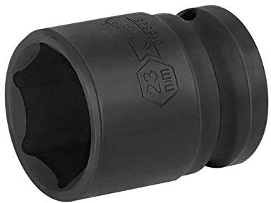 Jetech Douille à Choc 23mm 1/2 Pouce, Acier Chrome-Molybdène, Hexagone 6 Pans Peu Profond pour Cliquets, Clés Dynamiques et Électriques, Solide et Durable, Métrique